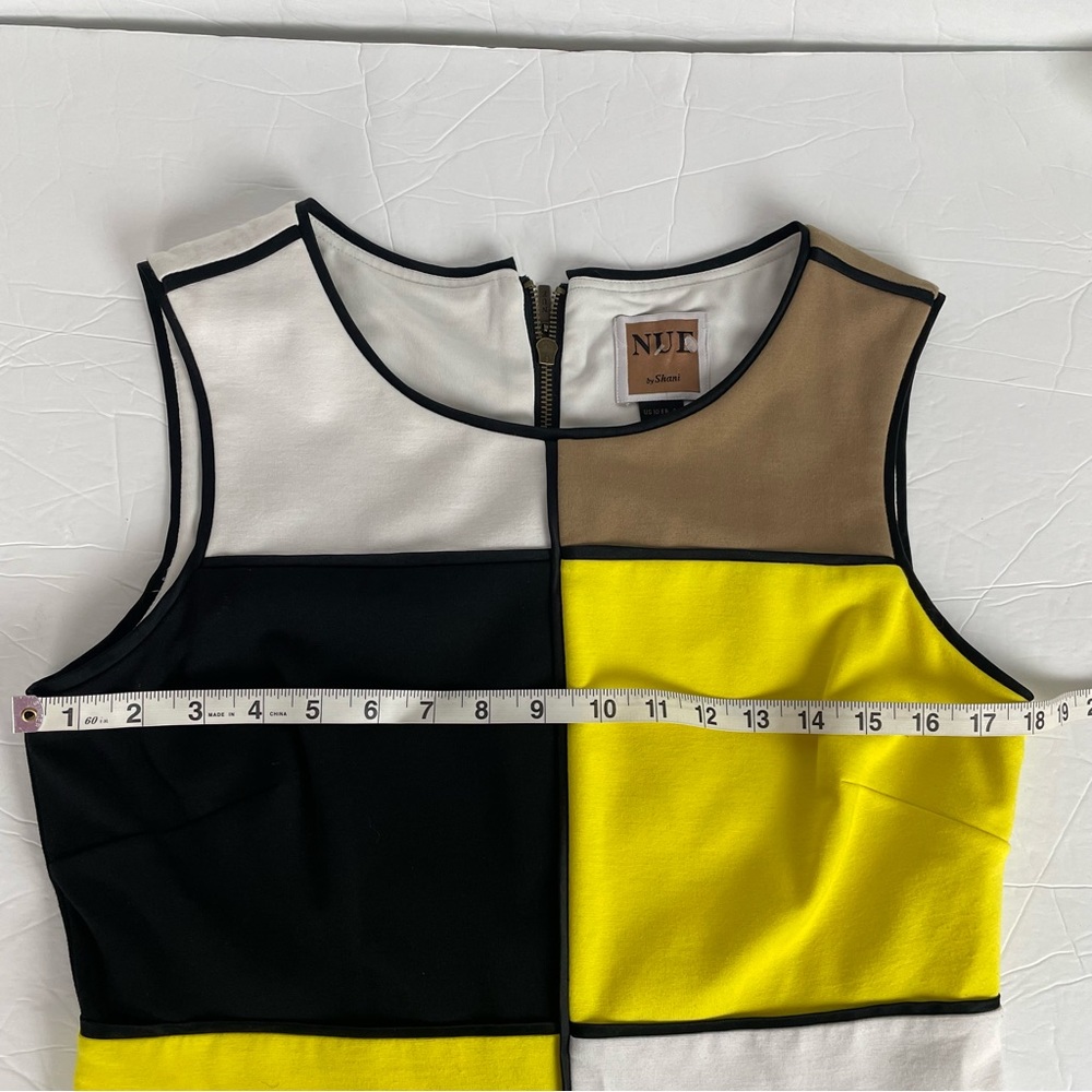 NUE by Shani Color Block Sheath Sleeveless Dress Yellow Black‎ Size 10 - Picture 8 of 11